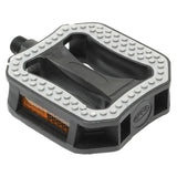 Comfort Grips ABS Pedals with a yellow reflector, featuring a sturdy design ideal for various scooters and bikes.