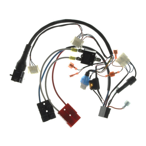 Controller Harness for the Rascal 600 Series, featuring a group of multi-colored electrical wires essential for connecting the controller with the motor and tiller wiring harnesses in electric mobility scooters.