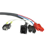 Controller Harness for the Rascal 600 Series featuring a bundle of colorful wires with connectors and heat-shrink tubing, designed to link the controller to the motor and tiller wiring harnesses.