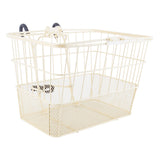 Lift-Off Wire Basket with Mesh Bottom featuring sturdy black handles, ideal for bikes and scooters. The basket showcases a durable wireframe and mesh bottom, perfect for carrying items securely.