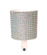 Cruiser Candy Rhinestone Cup Holder for Bikes & Scooters: A silver cup holder adorned with rhinestones, designed to mount on handlebars for easy beverage access and adding stylish flair to bikes and scooters.