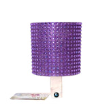 Cruiser Candy Rhinestone Cup Holder for Bikes & Scooters, featuring a purple lamp shade design with rhinestones, perfect for adding stylish flare and easy beverage access to your handlebars.