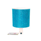 Cruiser Candy Rhinestone Cup Holder for Bikes & Scooters, featuring a blue sequined design. Ideal for mounting on handlebars, offering easy beverage access, and adding stylish flare to your ride.