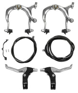 Cruiser/MX Brake Set featuring a close-up of silver and black components, including bolts and connectors. Perfect for bikes and scooters, enhancing performance with Sunlite's reliable accessories.