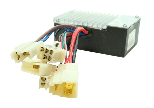 CT-201C6-3 / HB2430TYD-FS Control Module for Razor E200, Versions 10-12, showing a close-up of the electronic device with visible wires and connectors.