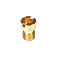 Main Jet for 125cc & 150cc GY6 Carburetors with M5x0.80 Threads, showing a close-up of a gold screw and nut designed for optimal fuel/air mixture performance.