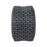 13x6.50-6 Black Pneumatic Mobility Tire with knobby tread pattern, close up showing detailed treads, suitable for Pride Wrangler 4-wheel mobility scooter.