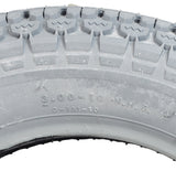 Close-up of the 3.00-10 Pneumatic Mobility Tire with C131 Knobby Tread, showcasing the detailed tread pattern designed for 10 rims, ideal for mobility chairs and scooters.