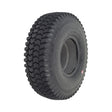 3.00-4 (10x3, 260X85) Foam-Filled Mobility Tire with Powertrax C248 Turf Tread, featuring a black tire with metal rim, ideal for older mobility scooters and power chairs.