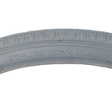 22x1-3/8 Pneumatic Wheelchair Tire with C63 Street Tread, featuring visible numbers and letters on its gray surface, designed for Everest & Jennings wheelchair models.