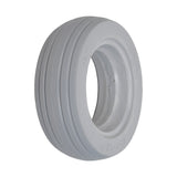 6x2 (150x50) AeroFlex Solid Urethane Mobility Tire with 4-Rib Tread, featuring a white, circular design with a central hole, suitable for user-propelled and assisted wheelchairs.