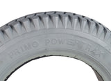 14x3 (3.00-8) Foam-Filled Mobility Tire with a smooth flush profile, 2.5 bead width, and Powertrax C248G Tread, shown in close-up highlighting its robust, puncture-resistant design.