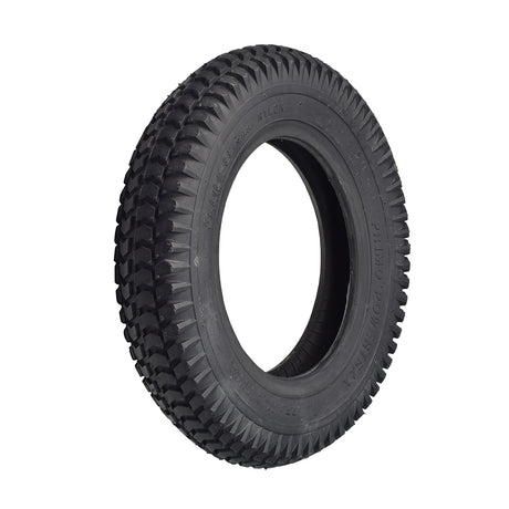 14x3 (3.00-8) Black Pneumatic Tire with C248 Powertrax Tread, featuring a detailed tread pattern, designed for enhanced traction on power chairs, shown in a close-up view.