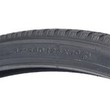 24x1-3/8 (37-540) Black Pneumatic Wheelchair Tire with C63 Tread; close-up shows detailed tread pattern and sidewall markings. Fits Merits and other wheelchairs, suitable for both indoor and outdoor use.