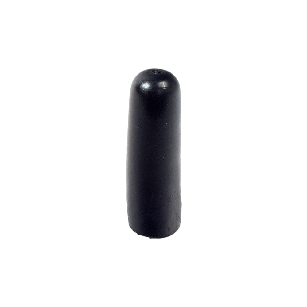 Locking Lever Rubber Tip for the Elevating Leg Rest (LK3JELR) on Drive Medical Blue Streak, Cirrus, Cruiser, & Silver Sport Wheelchairs, shown as a cylindrical black object designed for secure leg rest attachment.