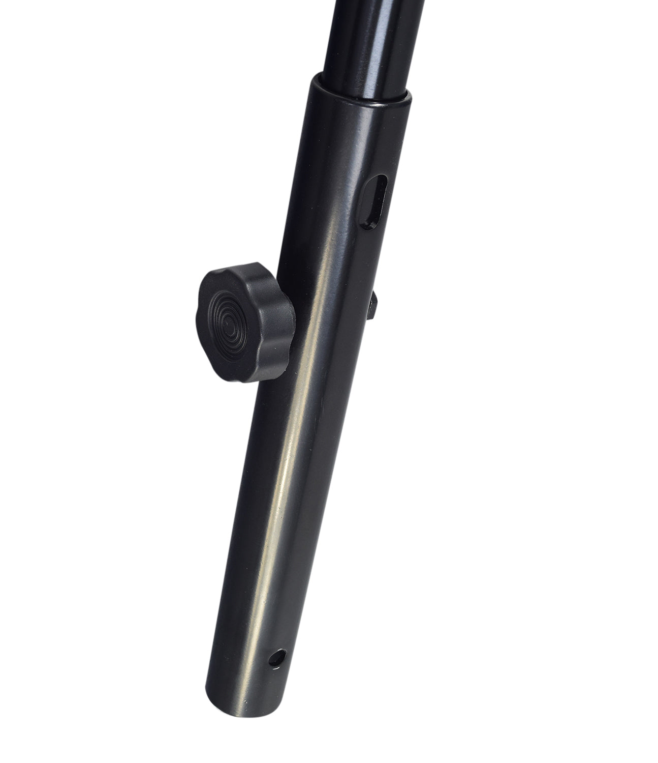 Back Cane for the Drive Medical Cougar Wheelchair, featuring a black cylindrical shape with a round cap, designed as an adjustable handlebar for secure grip on either side of the wheelchair's back.