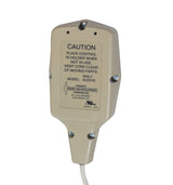 Smith & Davis 6-Function Low Voltage Hand Control for Full Electric Beds, featuring a close-up of the 6-pin phone jack style plug-in connector and buttons for head, feet, and elevation adjustments.