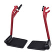 Footrests for the Drive Medical Expedition Transport Chair (Set of 2), featuring red and black pedals and footplates, designed for both left and right sides.