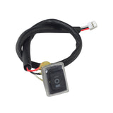 Folding Mechanism Actuator Switch for the Drive Medical ZooMe Auto Flex Scooter, featuring a black wire with an on/off button, complete with harness and connector for efficient functionality.