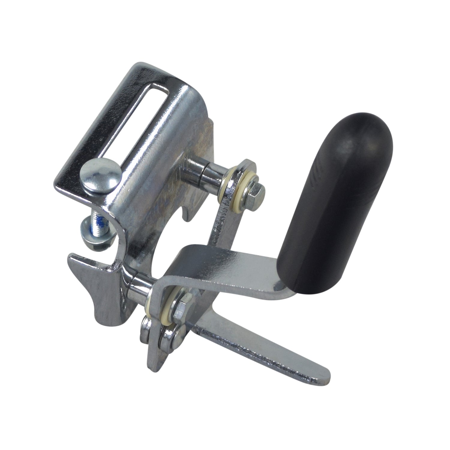 Brake for Drive Medical Viper & Viper Plus Wheelchairs: Close-up of a metal brake device with a black handle, featuring a screw and bolt assembly, designed for left or right side configuration.