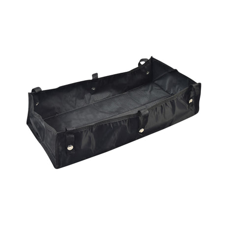 Under-Seat Tote Bag for Drive Medical Bariatric Rollators (10215/10216), black, with handles and webbing straps, designed to fit under rollator seats for secure storage.