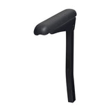 Armrest for the Drive Medical ZooMe Auto-Flex Scooter, featuring a black vinyl upholstery with a steel armature tube and a 9 armrest pad, designed for either left or right side configuration.