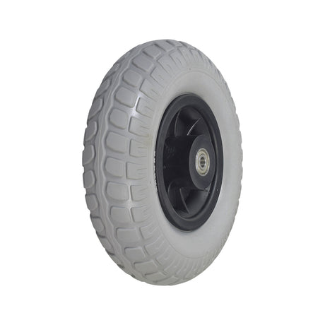 8x2 (200x50) Solid Front Caster Wheel for Drive Sunfire General, Sunfire Plus EC, & Sunfire Plus GT; features a solid black rubber tire with a metal rim, ensuring flat-free performance.