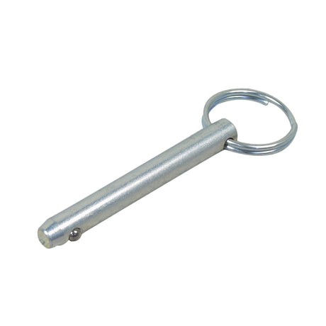 Seat Post Pin for the Drive Medical Bobcat 3 & Bobcat 4 Scooters: A silver stainless steel pin with a keyring pull tab, featuring a spring-loaded detent ball.