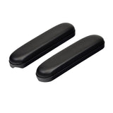 Black 10 Desk Length Padded Vinyl Armrest for Wheelchairs (Set of 2), showcasing a close-up of a sleek black case designed to fit various wheelchair models with multiple mounting hole spacings.