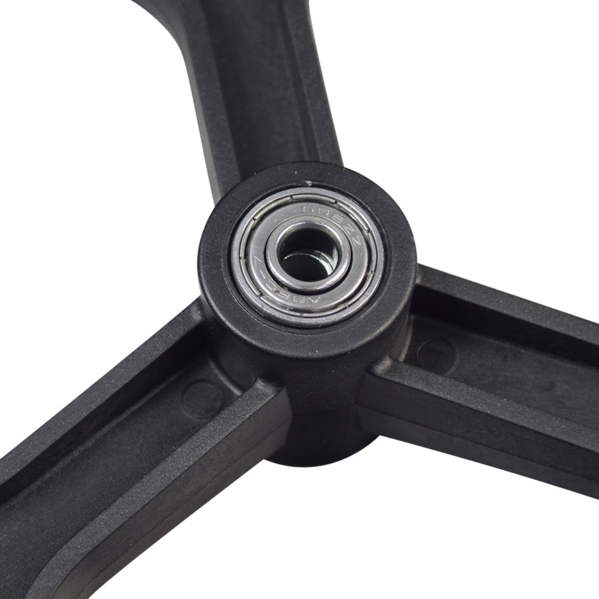 8 Rear Caster Wheel for the Drive Duet Rollator/Transport Chair & D-Lite Rollator (750N); close-up of a black plastic wheel with a central hole and visible ball bearing.