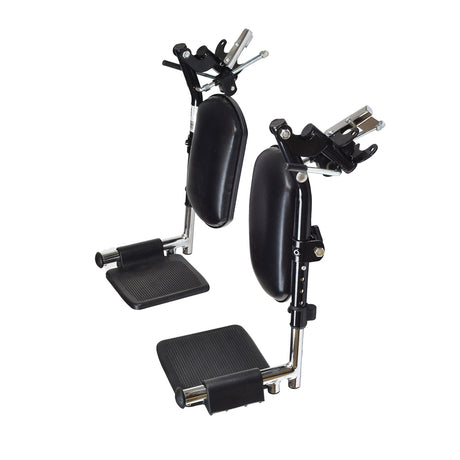 Swing-Away Elevating Legrests for Drive Medical Wheelchairs, featuring chrome extensions, durable plastic footplates, and nylon calf pads. Suitable for various Drive Medical wheelchair models, enhancing comfort and mobility.