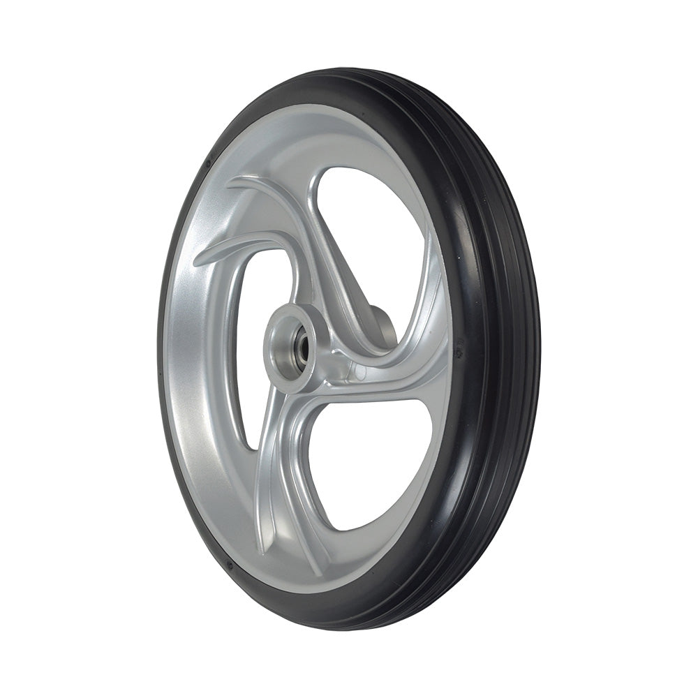 Rear Wheel with Bearing for the Drive Medical Nitro Rollator, featuring a black rim and tire. Suitable for both left and right side configurations, fitting all Drive Nitro series rollators.