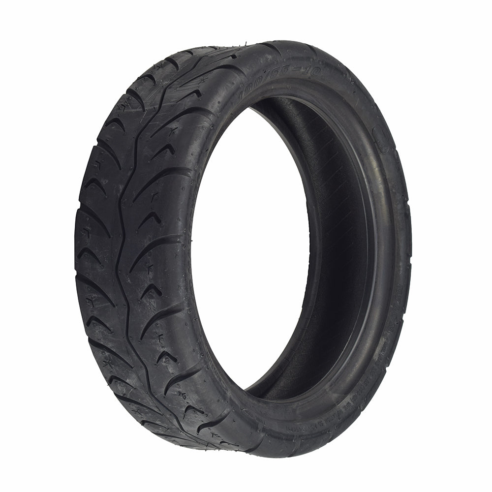 100/55-10 (14x4) Tire with P238 Tread for Drive Cobra GT4, close-up of a black tire with detailed tread, suitable for front or back rims of mobility scooters.