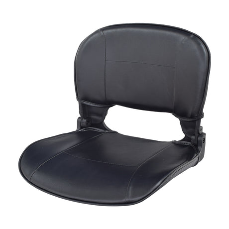 Black Seat for the Drive Medical Spitfire Scout (SFSCOUT3/SFSCOUT4) featuring a removable black vinyl seat base, black back cover, and no armrests, displayed against a plain background.