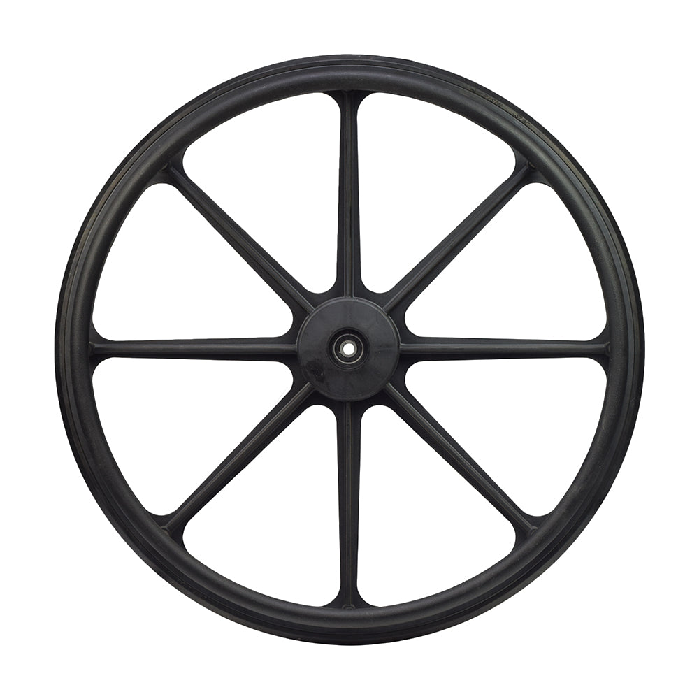 24 Rear Wheel for the Drive Deluxe Sentra Full and Viper Plus Wheelchairs, featuring a black wheel with spokes, ideal for wheelchair rear wheel assembly.