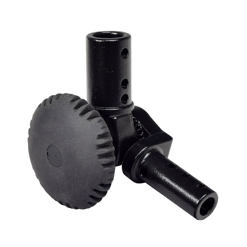 Tiller Swivel Assembly for the Drive Medical Phoenix Series Scooters, featuring a round handle and circular pattern, essential for adjusting the tiller's angle comfortably, includes both upper and ratchet sections.