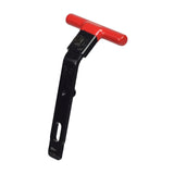 T-Handle Frame Lock for the Drive Medical Phoenix Series Scooters, shown with a hand holding the black and red tool used to unlatch the rear frame for easier transport.