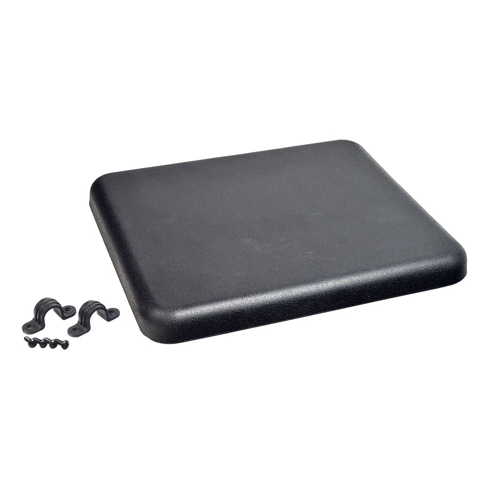 Seat for Drive Medical Aluminum Rollators with 6 & 7-1/2 Casters (Missing Hardware) - a black, padded vinyl square seat designed to replace damaged or missing seats on compatible rollator models.