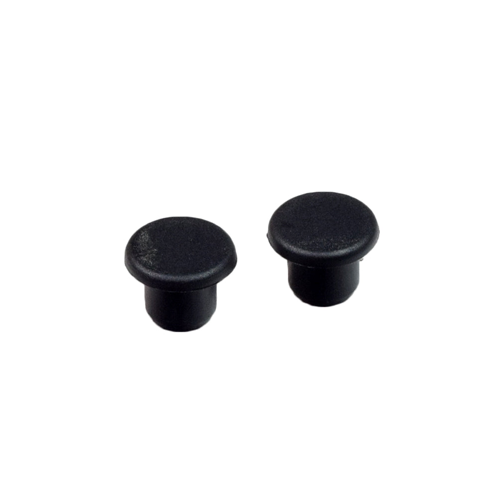 Cross Brace Tube Caps for Drive Medical Nitro Series Rollators (Set of 2), featuring two black plastic plugs designed to fit into the open ends of cross brace tubes.