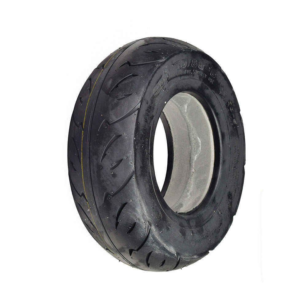 10x3 Flat-Free Caster Tire for the Drive Medical Trident HD, featuring a thin rim and a white center, designed for smooth, worry-free performance and easy mounting on the Trident HD power chair.