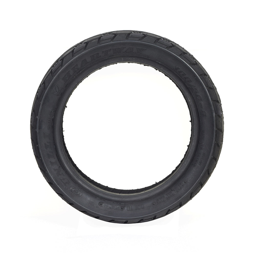 11x4 (100/50-8) Rear Tire for the Drive Medical Odyssey GT, featuring a black low profile design with shallow-siped street tread, ideal for smoother rides on mobility scooters.