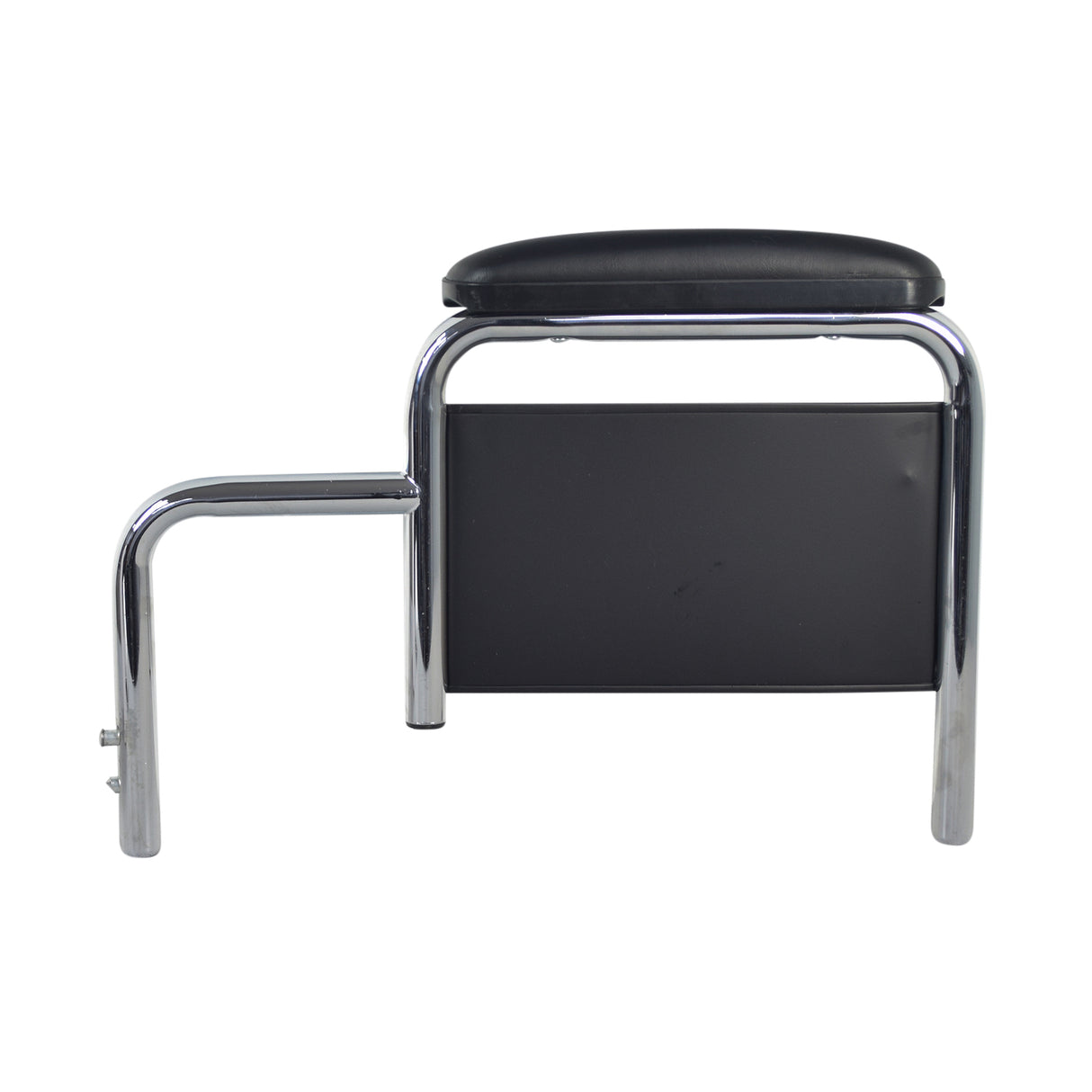 Desk Length Armrest Assembly for the Drive Medical Bariatric Sentra EC HD XX-Wide Wheelchair featuring a black seat, chrome frame, and easy-to-clean textured vinyl pads with black side guards.