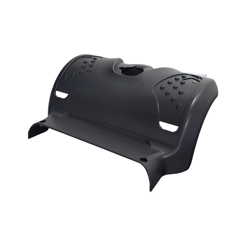 Front Foot Shroud compatible with Drive Medical Phoenix 4 and Phoenix HD scooters, featuring a black plastic design with buttons and holes, essential for maintaining your scooter or power chair's functionality.