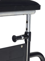 Right Armrest Assembly for the Drive Medical Cirrus Plus EC Folding Power Chair (CPN), featuring a sleek black and silver metal design with a curved structure and a metal tube attachment.