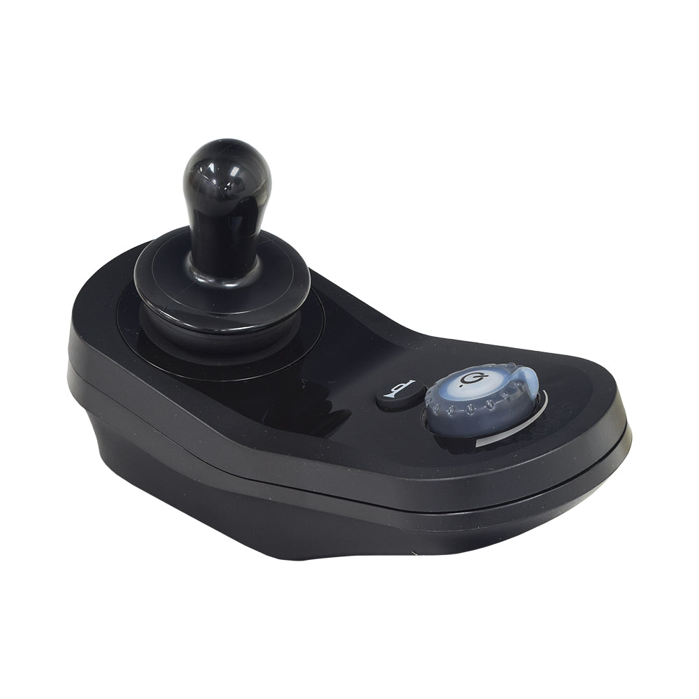 LiNX Joystick for Drive Medical Trident HD & Titan AXS Power Chairs, featuring a black round knob and ergonomic design, suitable for lightweight indoor use with advanced Dynamic Load Compensation technology.