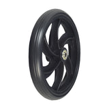 Caster Wheel for the Drive Medical Durable 4-Wheel Rollator (10257), featuring a solid black rubber tire with a metal center, designed for both front and back placement on the rollator.