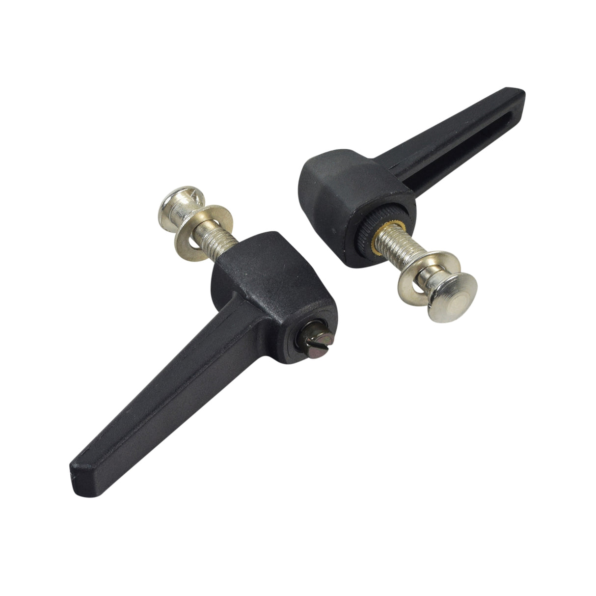 Height Adjustment Knobs for the Drive Medical Rollator 260N and 4-Wheel Rollator (10257), set of 2 black plastic handles with screws, designed to adjust handle height for mobility aids.