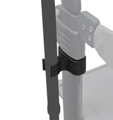 Close-up of a Cane Holder for the Drive Medical Nitro Rollator, showcasing its metal and plastic components designed to securely attach to the mobility aid.