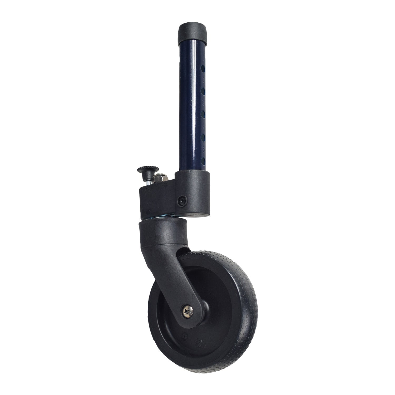 5 Front Swivel Wheel Assembly for the Drive Medical Clever-Lite (10230) & Clever-Lite Junior (10230J), featuring a black wheel with a handle, visible in close-up detail.