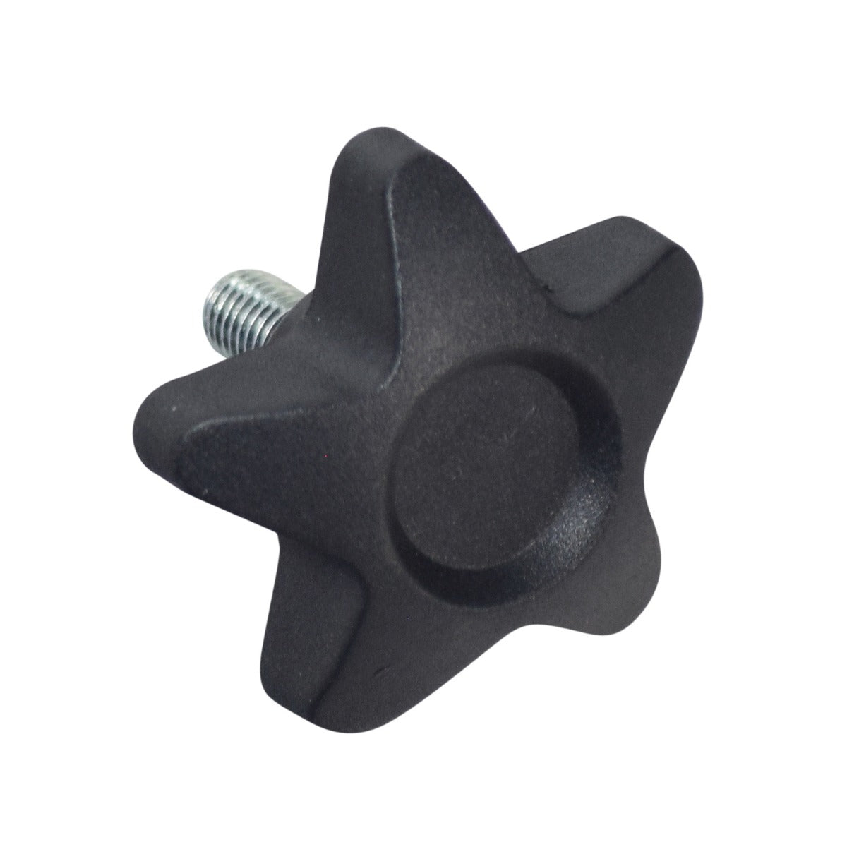 Joystick Adjustment Knob for the ActiveCare Renegade, Renegade P24, & Drive Titan LTE Power Chairs, featuring a black star-shaped knob with a central screw for adjusting the joystick mounting bracket.